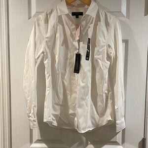 Banana Republic White Petite Button-Down Shirt - Size 10P